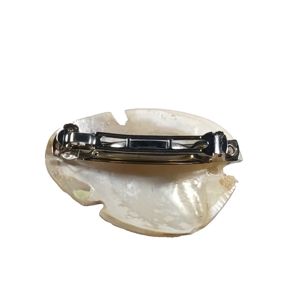 Hair Barrette Fish Sea Shell Ocean Beach Waves Puffer Fish Cream Color - Picture 4 of 4